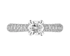 Pierścionek z białego złota z brylantami - 0,90 ct - próba 750