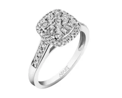 Pierścionek z białego złota z diamentami - 0,50 ct - próba 585