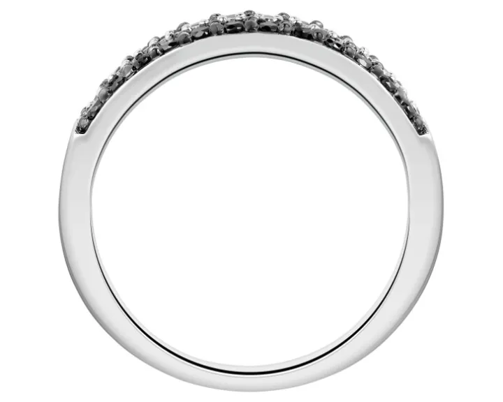 Pierścionek z białego złota z diamentami - 0,32 ct - próba 585