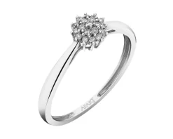 Pierścionek z białego złota z brylantami - 0,10 ct - próba 585