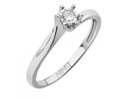 Pierścionek z białego złota z brylantem - 0,05 ct - próba 585