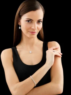 Pierścionek z białego złota z diamentami - SI1/G - 0,85 ct - próba 585