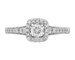 Pierścionek z białego złota z brylantami - 0,48 ct - próba 750