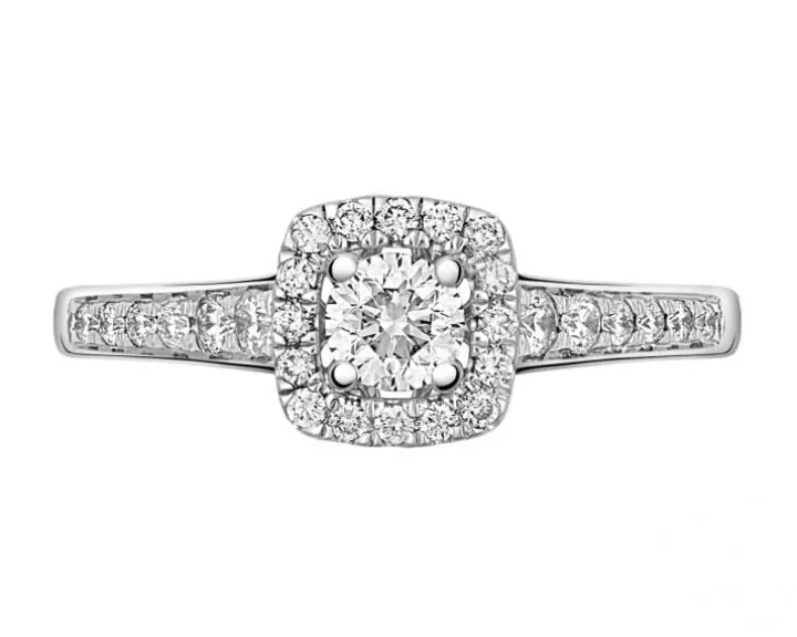 Pierścionek z białego złota z brylantami - 0,48 ct - próba 750