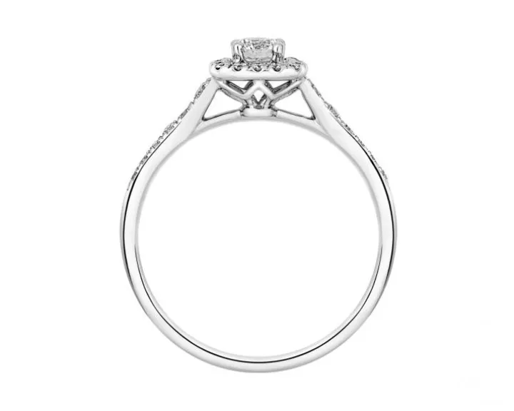 Pierścionek z białego złota z brylantami - 0,48 ct - próba 750