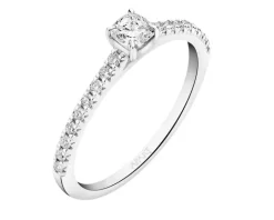 Pierścionek z białego złota z diamentami - 0,41 ct - próba 585