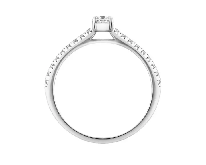 Pierścionek z białego złota z diamentami - 0,41 ct - próba 585