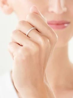 Pierścionek z białego złota z brylantami - Eternity - 0,52 ct - próba 585