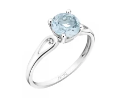 Pierścionek z białego złota z diamentami - 0,06 ct - próba 750