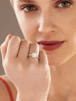 Pierścionek z białego złota z diamentami - SI1/H - 1,50 ct - próba 750