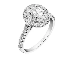 Pierścionek z białego złota z diamentami - SI1/F - 1,00 ct - próba 585