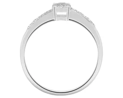 Pierścionek z białego złota z diamentami - 0,04 ct - próba 375