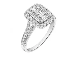 Pierścionek z białego złota z diamentami - 1,00 ct - próba 585