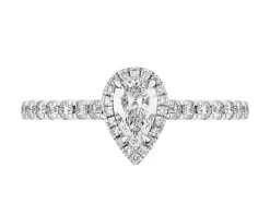 Pierścionek z białego złota z diamentami - SI2/H - 0,61 ct - próba 585