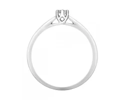Pierścionek z białego złota z brylantem - 0,08 ct - próba 750