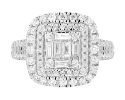 Pierścionek z białego złota z diamentami - 1,00 ct - próba 585