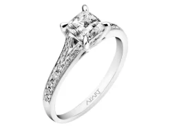 Pierścionek z białego złota z diamentami - 1,20 ct - próba 750