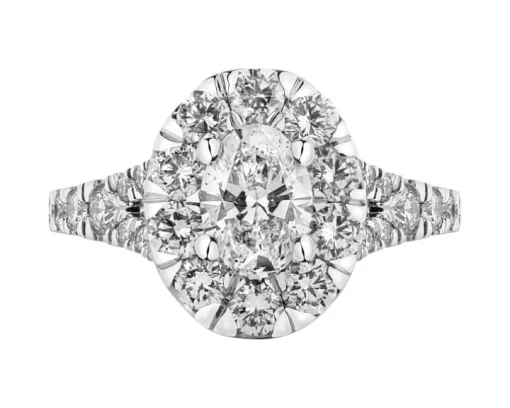 Pierścionek z białego złota z diamentami laboratoryjnymi - 1,75 ct - próba 750