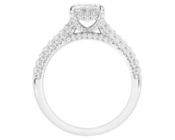 Pierścionek z białego złota z diamentami - 0,15 ct - próba 375