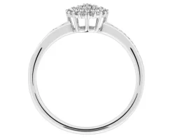 Pierścionek z białego złota z diamentami - 0,15 ct - próba 375