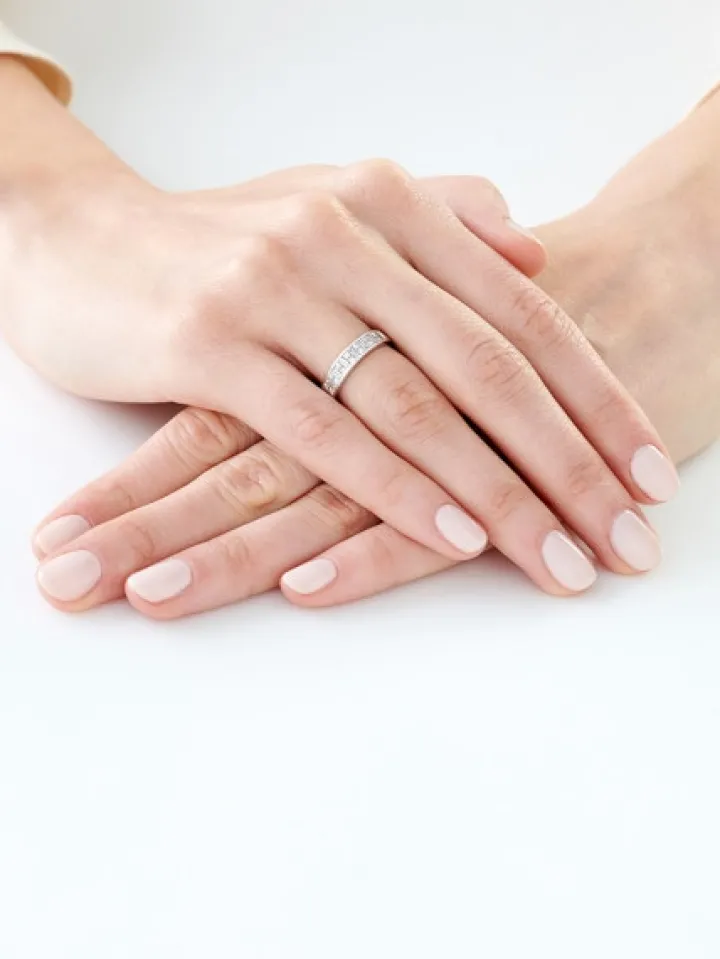 Pierścionek z białego złota z diamentami - 0,55 ct - próba 585