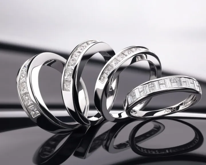 Pierścionek z białego złota z diamentami - 0,55 ct - próba 585