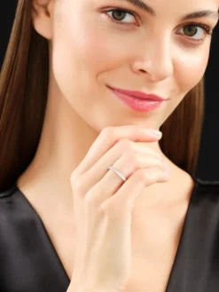 Pierścionek z białego złota z brylantami - 0,50 ct - próba 585