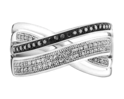 Pierścionek z białego złota z diamentami - 0,25 ct - próba 585