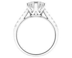 Pierścionek z białego złota z brylantami laboratoryjnymi - 1,75 ct - próba 750