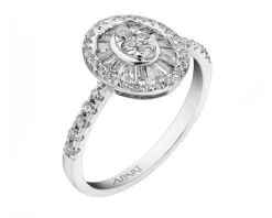 Pierścionek z białego złota z diamentami - 0,68 ct - próba 585