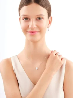 Pierścionek z białego złota z diamentami - 0,68 ct - próba 585