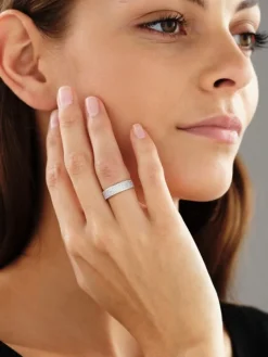 Pierścionek z białego złota z brylantami - 0,39 ct - próba 585