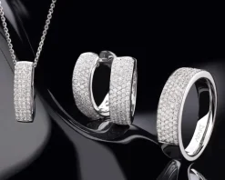 Pierścionek z białego złota z brylantami - 0,39 ct - próba 585