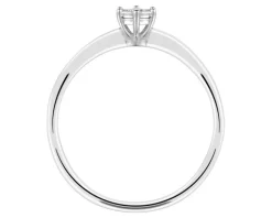 Pierścionek z białego złota  z brylantem - 0,03 ct - próba 375