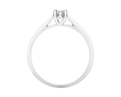 Pierścionek z białego złota z brylantem - 0,15 ct - próba 375