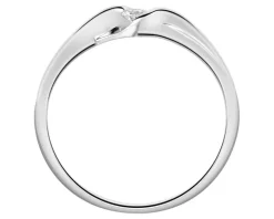 Pierścionek z białego złota z brylantem - 0,06 ct - próba 750