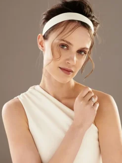 Pierścionek z białego złota z diamentem - SI1/H - 1,00 ct - próba 585