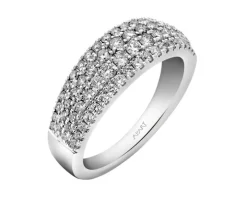 Pierścionek z białego złota z brylantami - 0,75 ct - próba 750