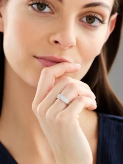 Pierścionek z białego złota z brylantami - 0,75 ct - próba 750