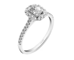 Pierścionek z białego złota z brylantami - 0,07 ct - próba 585