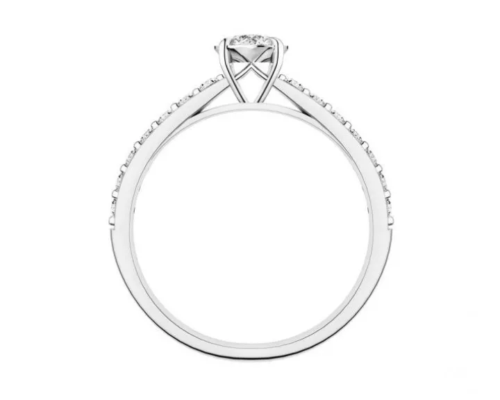 Pierścionek z białego złota z brylantami - 0,51 ct - próba 585