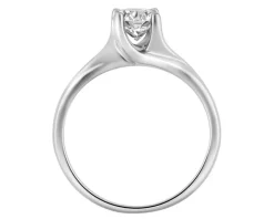 Pierścionek z białego złota z brylantem - SI2/H - 0,70 ct - próba 750