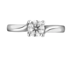 Pierścionek z białego złota z brylantem - SI2/H - 0,70 ct - próba 750