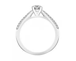 Pierścionek z białego złota z brylantami - SI2/H - 0,76 ct - próba 750