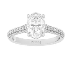 Pierścionek z białego złota z brylantem - 0,08 ct - próba 750