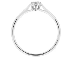 Pierścionek z białego złota z brylantem - 0,08 ct - próba 750