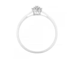 Pierścionek z białego złota z diamentami - 0,05 ct - próba 375