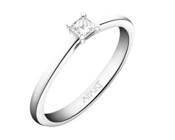 Pierścionek z białego złota z diamentami - 0,82 ct - próba 585