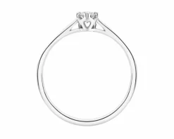 Pierścionek z białego złota  z brylantem - serce - 0,12 ct - próba 585