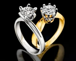 Pierścionek z białego złota z brylantem - 0,15 ct - próba 750